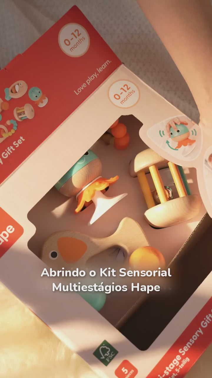 Kit Sensorial de Chocalhos e Mordedores para Bebês 0 Meses+ | HAPE