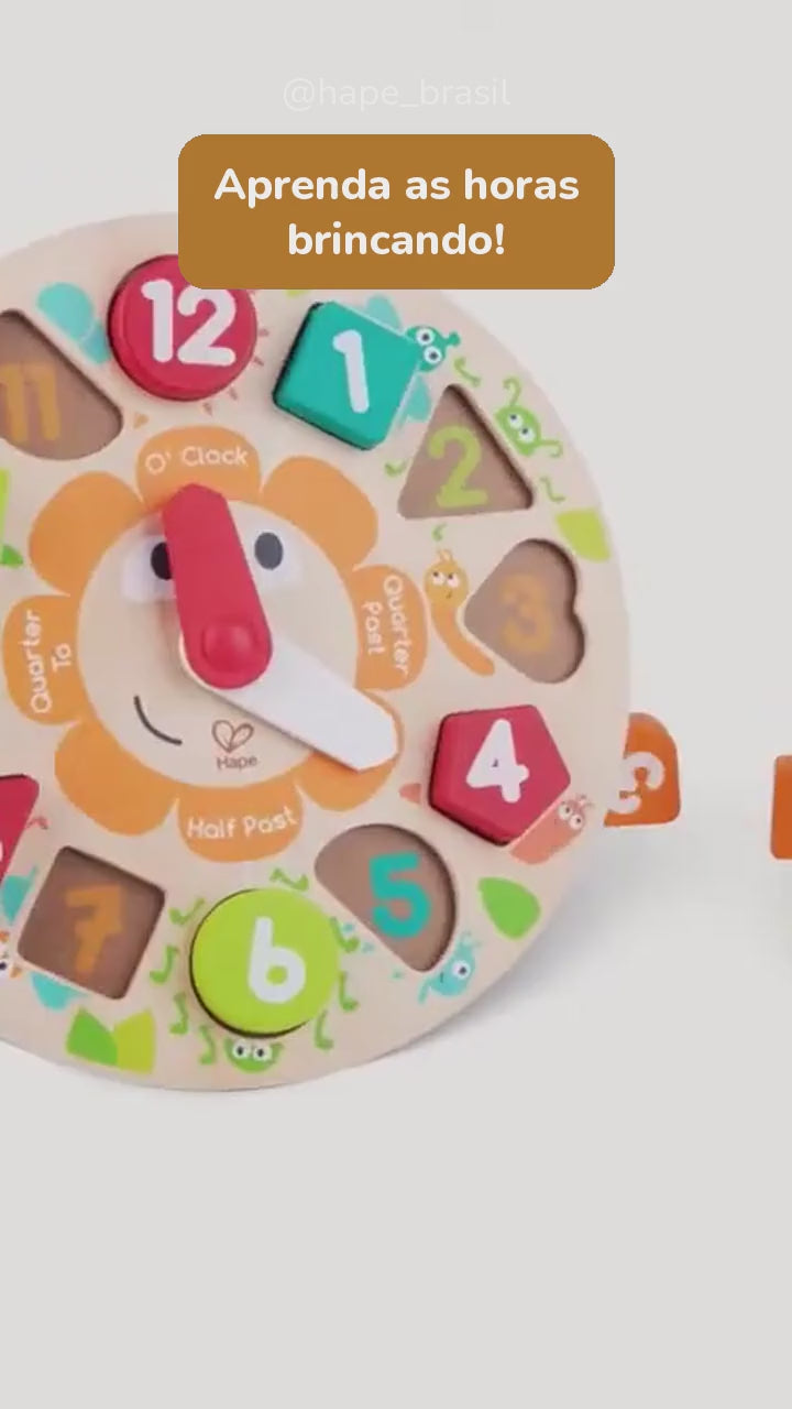 Vídeo do Relógio Quebra-Cabeça de Madeira 13 Peças Hape