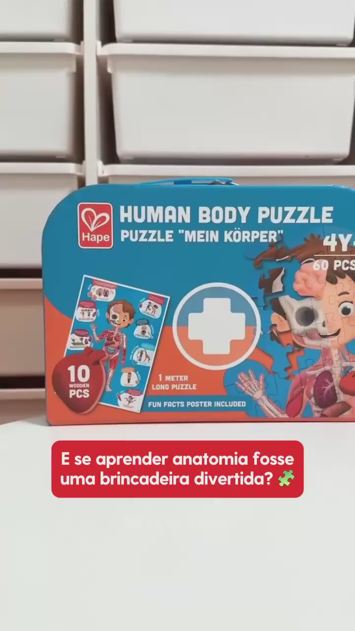 Quebra-cabeça Corpo Humano 50 peças Hape - vídeo