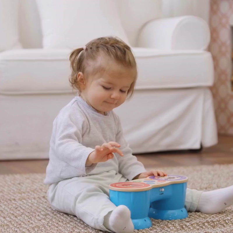 Bongo Musical Infantil de Madeira Premium com Tecnologia Magic Touch Luzes e Melodias – Hape