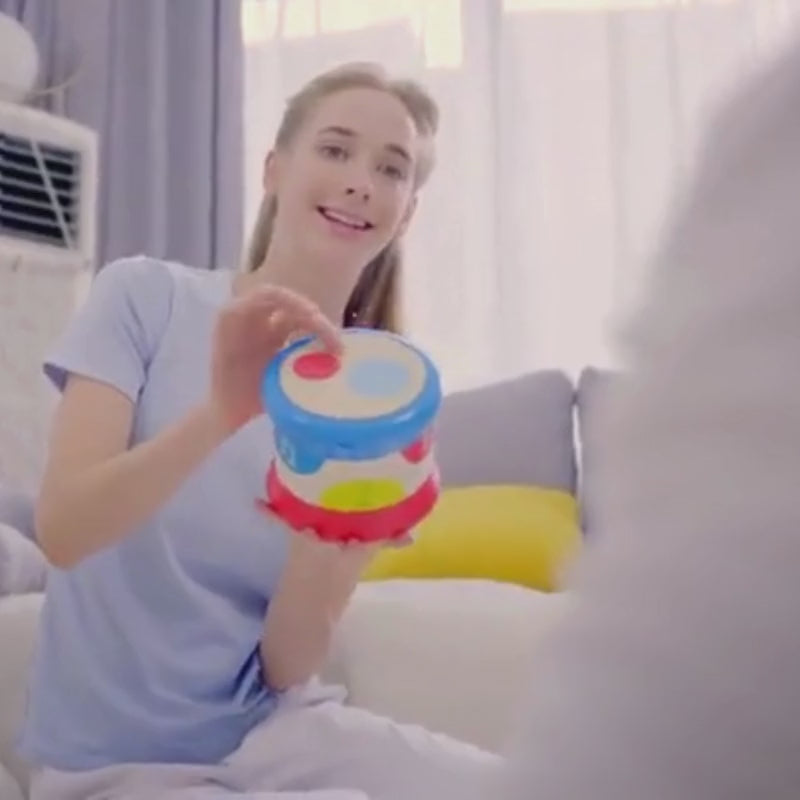 Tambor Musical Infantil de Madeira com Sons Luzes e Ritmos Guiados – Hape