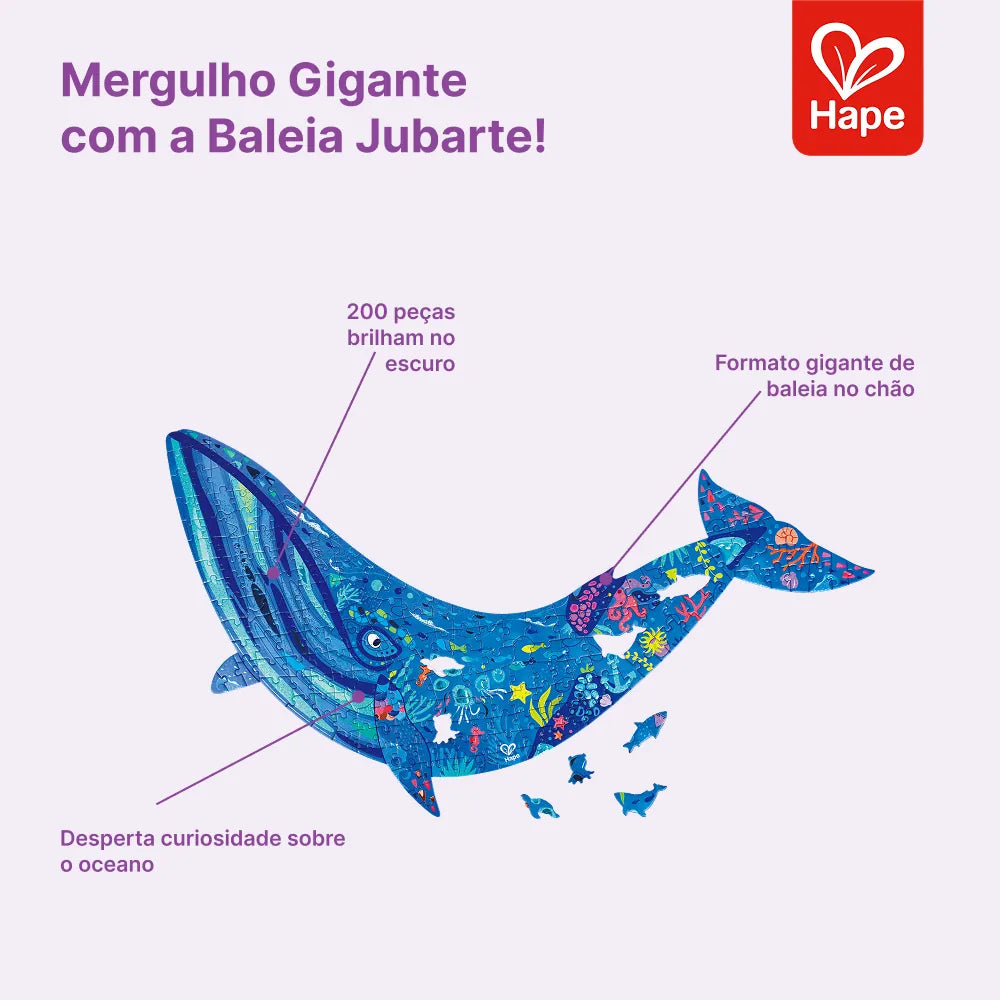 Quebra-Cabeça de Chão Baleia Jubarte Brilhante Hape, foto 9