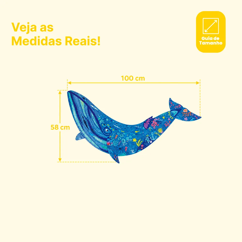 Quebra-Cabeça de Chão Baleia Jubarte Brilhante Hape, foto 8