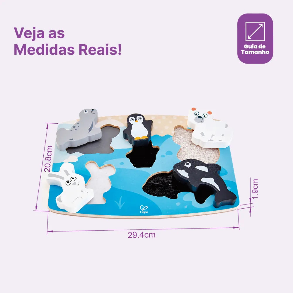 Quebra-Cabeça Tátil Animais Polares Hape, foto 8