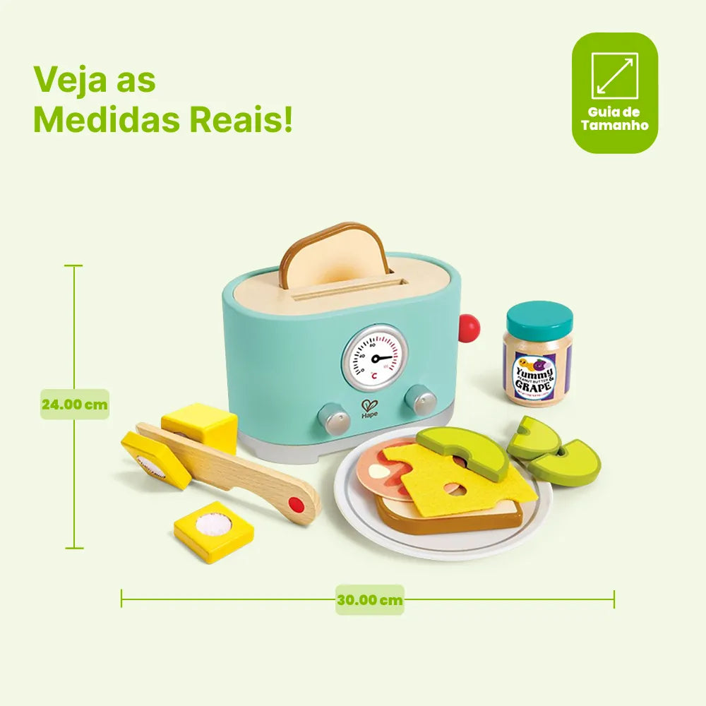 Torradeira Ding e Pop-Up Hape E3215 medidas